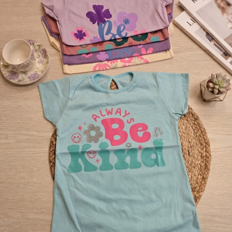 REMERA NENA BASICA CON ESTAMPA VARIAS M/C T4 AL 16
