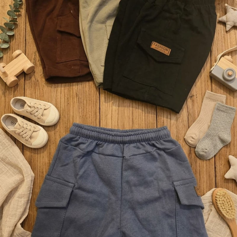 SHORT BEBE RUSTICO CARGO LISO T.2 AL 6