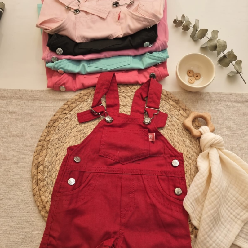 JARDINERO BEBE CORTO GABARDINA Y JEANS 