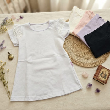 REMERA JERSEY NENA C/ BRODERI EN HOMBROS M/C T.4 AL 14